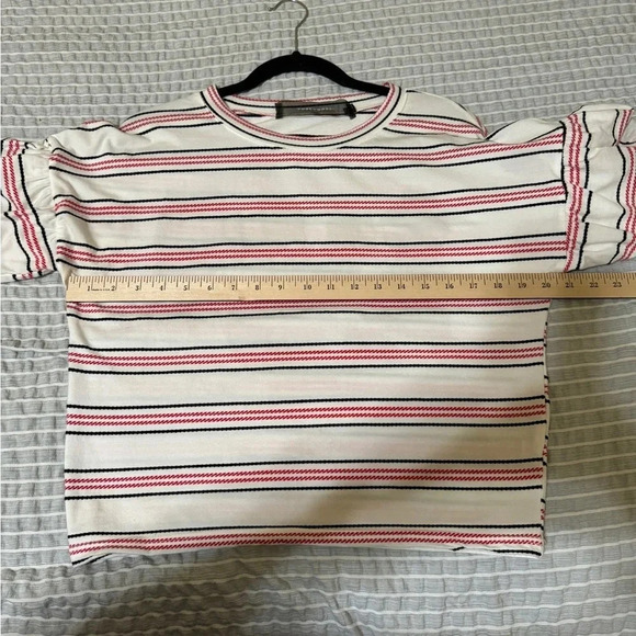 Code X Mode Puffy Sleeve Striped Shirt Sz M - Picture 8 of 10